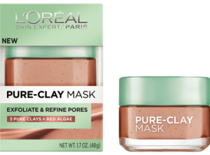 loreal pure clay mask exfoliate refine